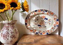 Load image into Gallery viewer, Antique floral platter or sharing dish in autumnal tones
