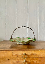 Load image into Gallery viewer, Fine antique papier mache fluted dish with articulated handle
