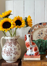 Load image into Gallery viewer, Large brown and white floral jug by Hanley, Staffordshire
