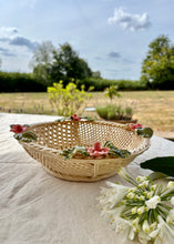 Load image into Gallery viewer, Woven Italian Basket Capodimonte with floral decoration
