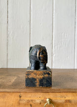 Load image into Gallery viewer, A cast metal elephant on rustic plinth
