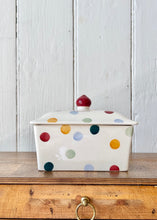 Load image into Gallery viewer, Large polka dot/spot Emma Bridgewater lidded butter dish
