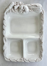Load image into Gallery viewer, Italian white serving dish with majolica vegetables
