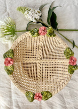 Load image into Gallery viewer, Woven Italian Basket Capodimonte with floral decoration
