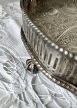 Load image into Gallery viewer, Silver plated pressed galleried tray
