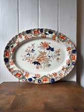 Load image into Gallery viewer, Antique floral platter or sharing dish in autumnal tones
