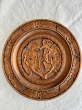 Load image into Gallery viewer, Hand turned and carved wooden decorative plate

