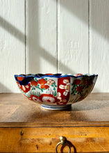 Load image into Gallery viewer, Vibrant hand decorated oriental bowl with scalloped rim

