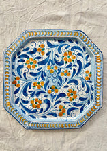 Load image into Gallery viewer, Octagonal Italian wall plate with floral design
