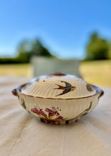 Load image into Gallery viewer, Victorian drainer dish with honeysuckle and swallows
