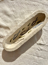 Load image into Gallery viewer, Studio pottery elongated dish with hand painted fish
