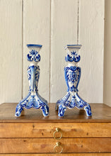 Load image into Gallery viewer, A pair of Antique French Faience candlesticks
