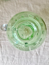 Load image into Gallery viewer, Pale green hand blown bubble glass water jug
