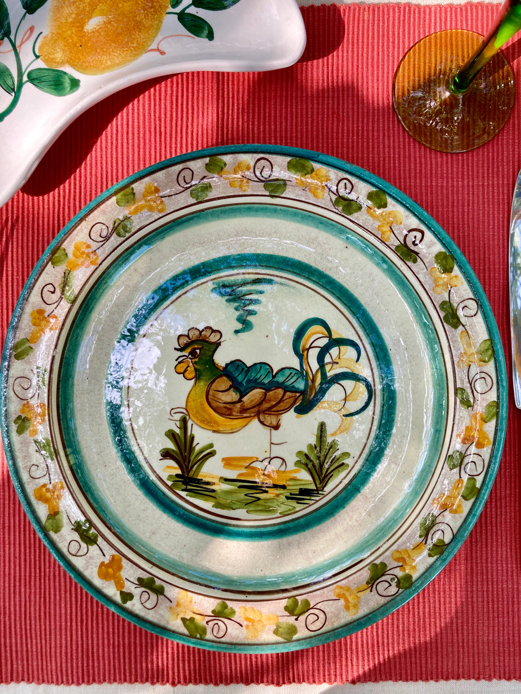 Greek artisan cockerel plate