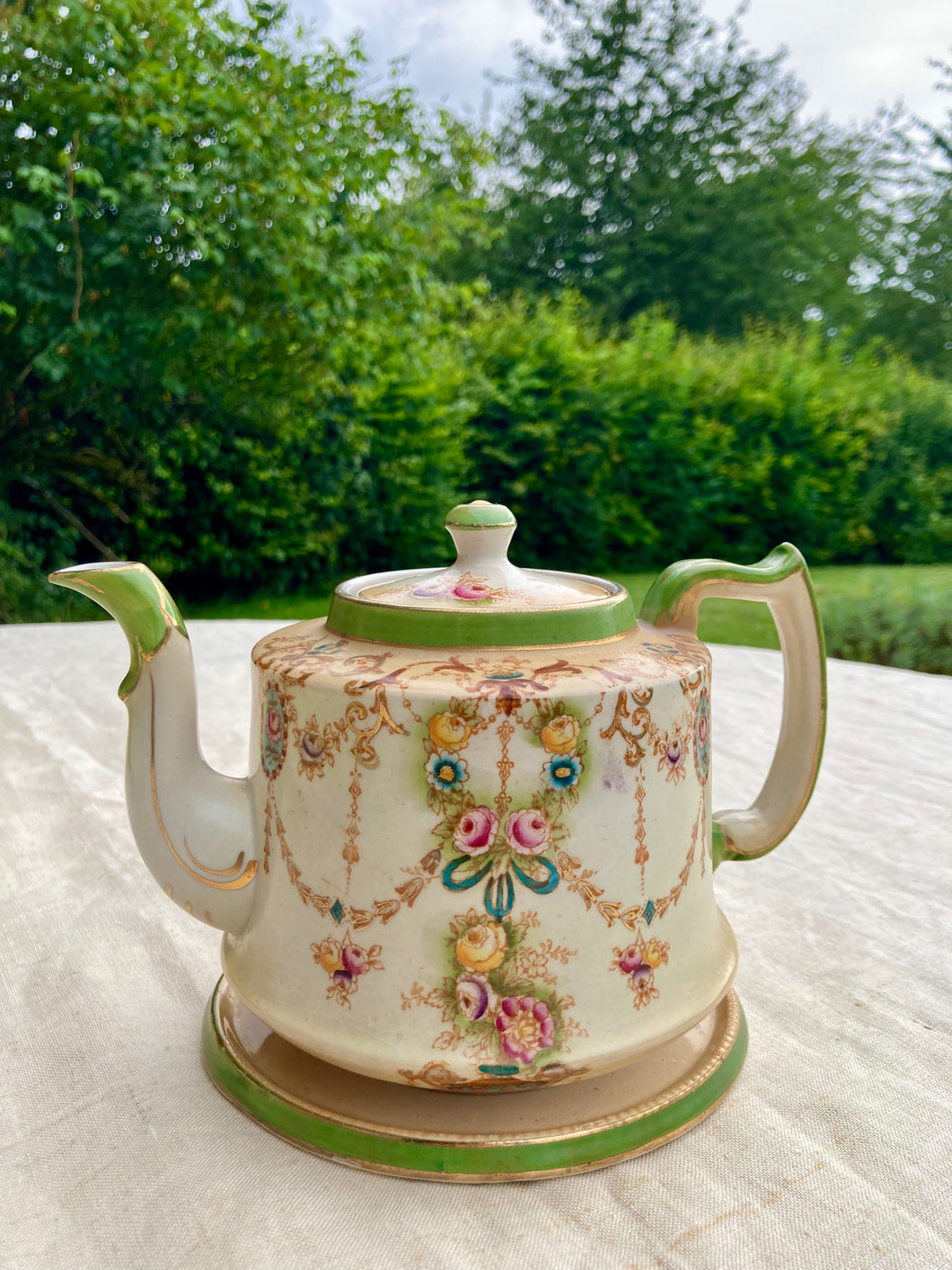 Royal Foley Ware, J Kent Antique tea pot and stand