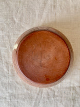 Load image into Gallery viewer, Studio pottery brown bowl with leaf decoration and slip glaze
