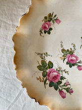 Load image into Gallery viewer, Blush pedestal cake stand with pink roses
