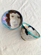 Load image into Gallery viewer, Karen Atherley bowl &#39;face and flowers&#39; design
