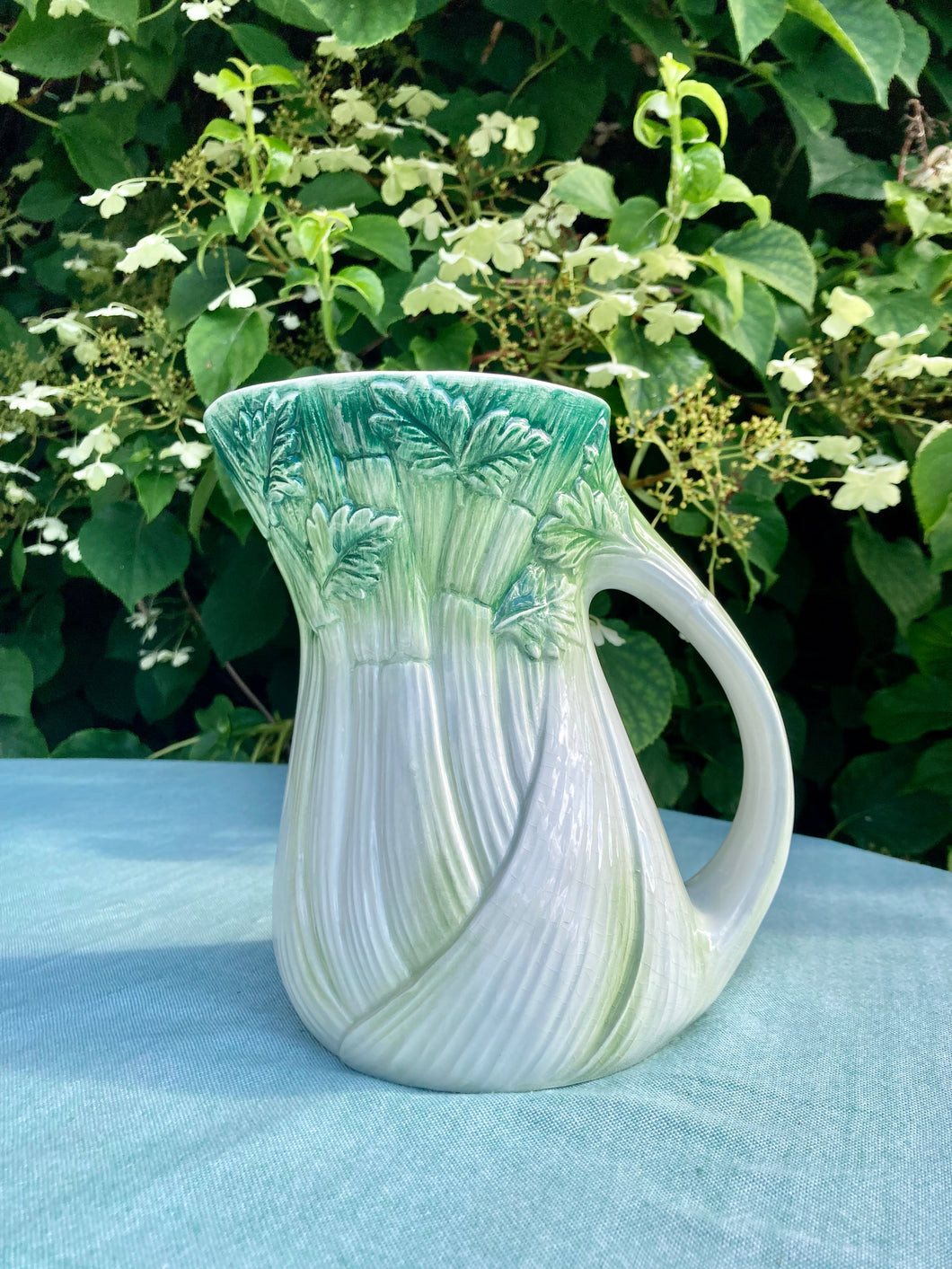 Italian majolica celery jug