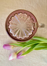 Load image into Gallery viewer, A pretty pink and gilt trimmed glass jug and six matching glasses
