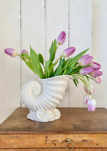 Load image into Gallery viewer, Beswick Nautilus Shell Art Deco creamy white vase
