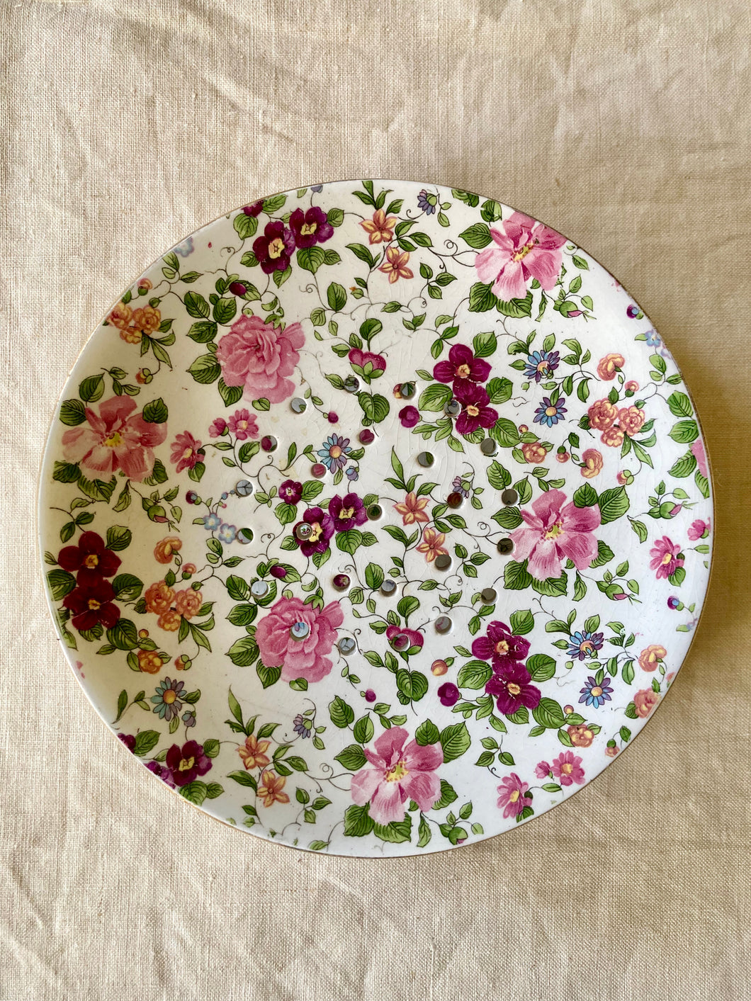 Floral drainer dish and plate by Brigwood, England