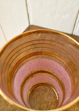Load image into Gallery viewer, A pretty pink and gilt trimmed glass jug and six matching glasses
