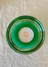 Load image into Gallery viewer, Green bubble glass tea light holder
