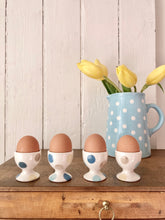 Load image into Gallery viewer, Set of four pastel spotty egg cups
