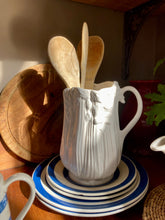 Load image into Gallery viewer, Elegant majolica white celery jug by Sylvac
