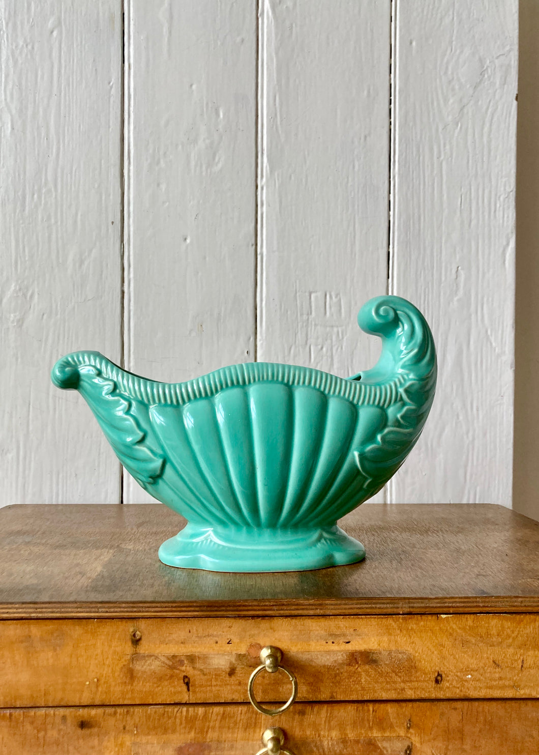 Rare Dartmouth, Devon aqua mantle vase