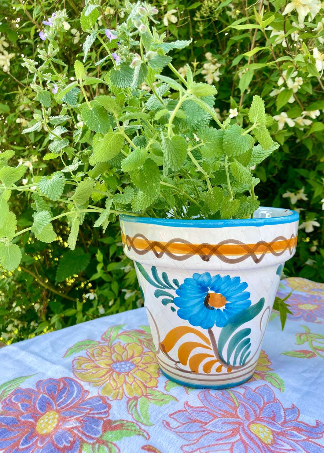 Hand painted flower pot