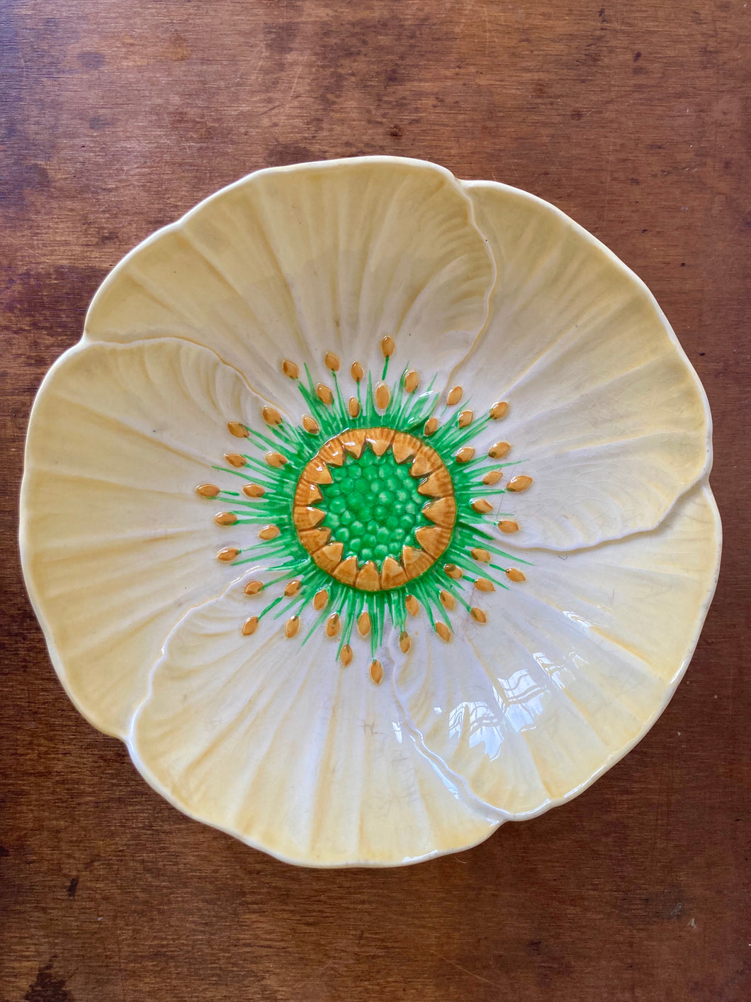 A pretty Carlton Ware yellow poppy footed dish