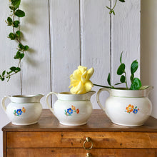 Load image into Gallery viewer, A trio of graduated floral jugs by C.W.S.
