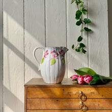 Load image into Gallery viewer, Large white fluted floral jug.
