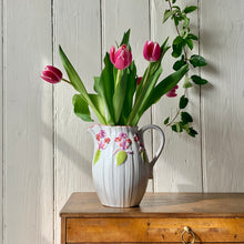 Load image into Gallery viewer, Large white fluted floral jug.
