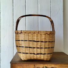 Load image into Gallery viewer, Vintage split bamboo and woven grass basket
