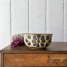 Load image into Gallery viewer, A hand-thrown stoneware studio pottery bowl with floral decoration
