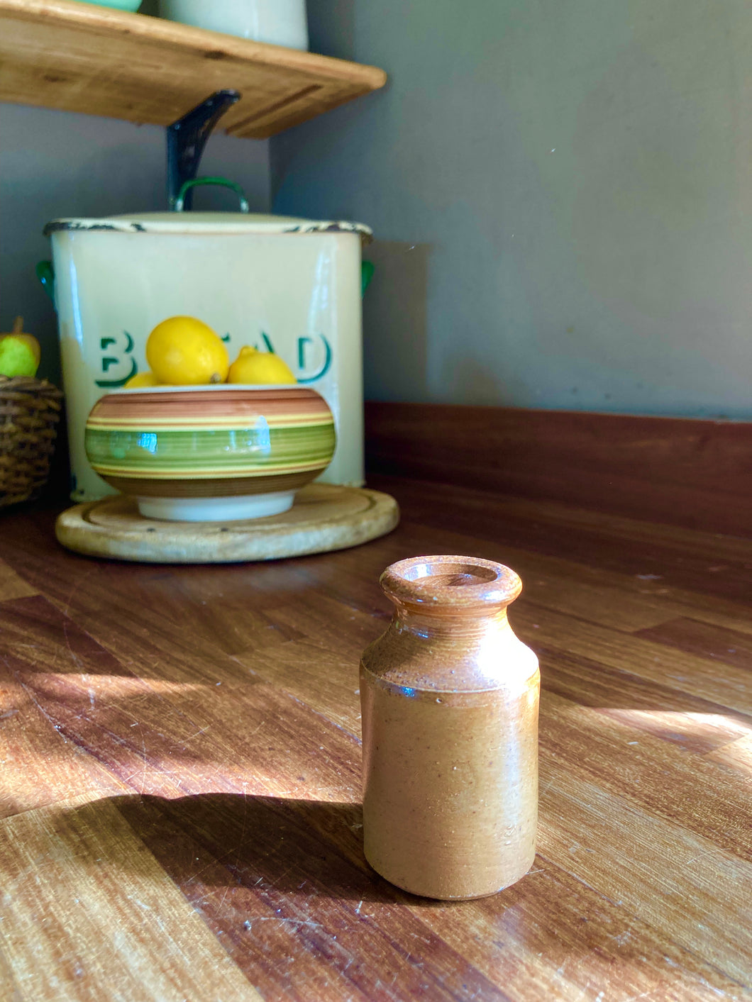 Small salt glaze ink bottle