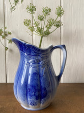 Load image into Gallery viewer, Blue glazed Arthur Wood antique jug with wheat sheaf and roses
