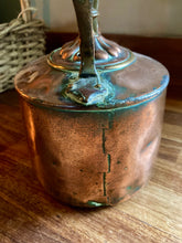 Load image into Gallery viewer, Medium sized, oval form, copper kettle with brass handle
