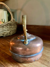 Load image into Gallery viewer, Small copper kettle with brass handle
