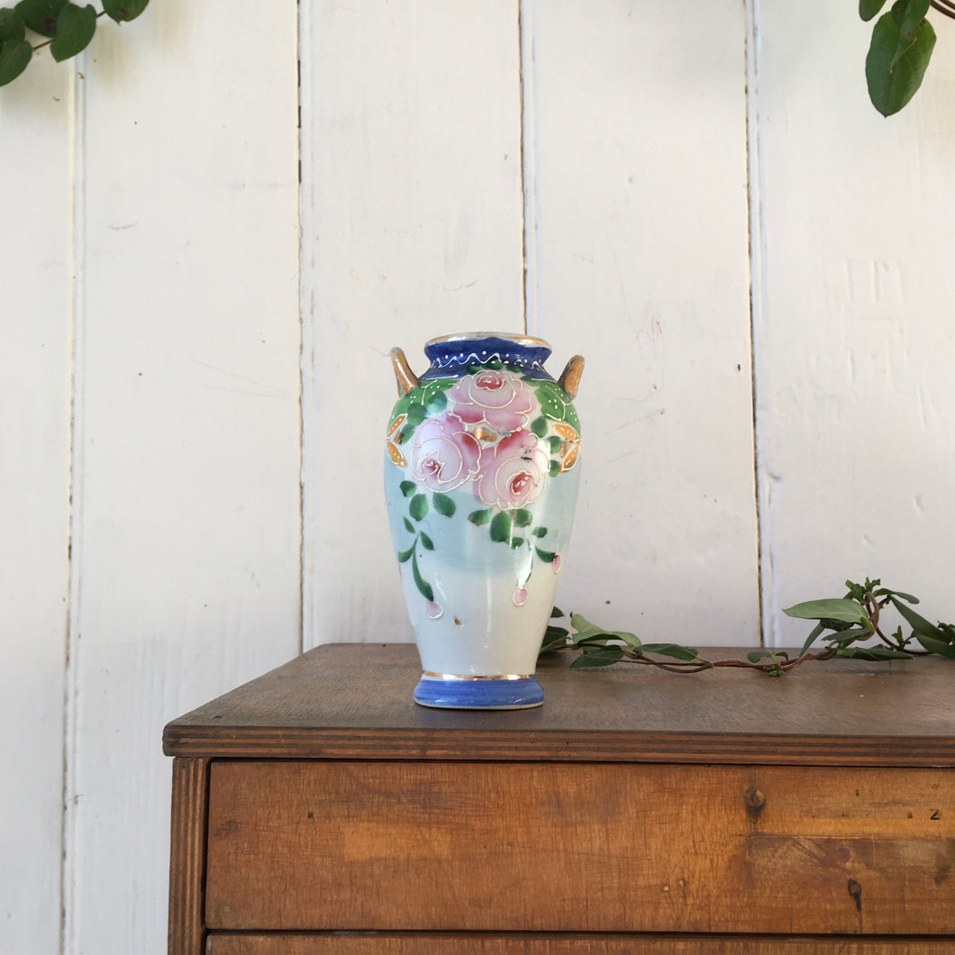 Hand-painted Japanese bud vase