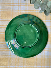 Load image into Gallery viewer, Antique green majolica strawberry leaf plate
