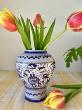 Load image into Gallery viewer, Portuguese blue and white hand painted vase
