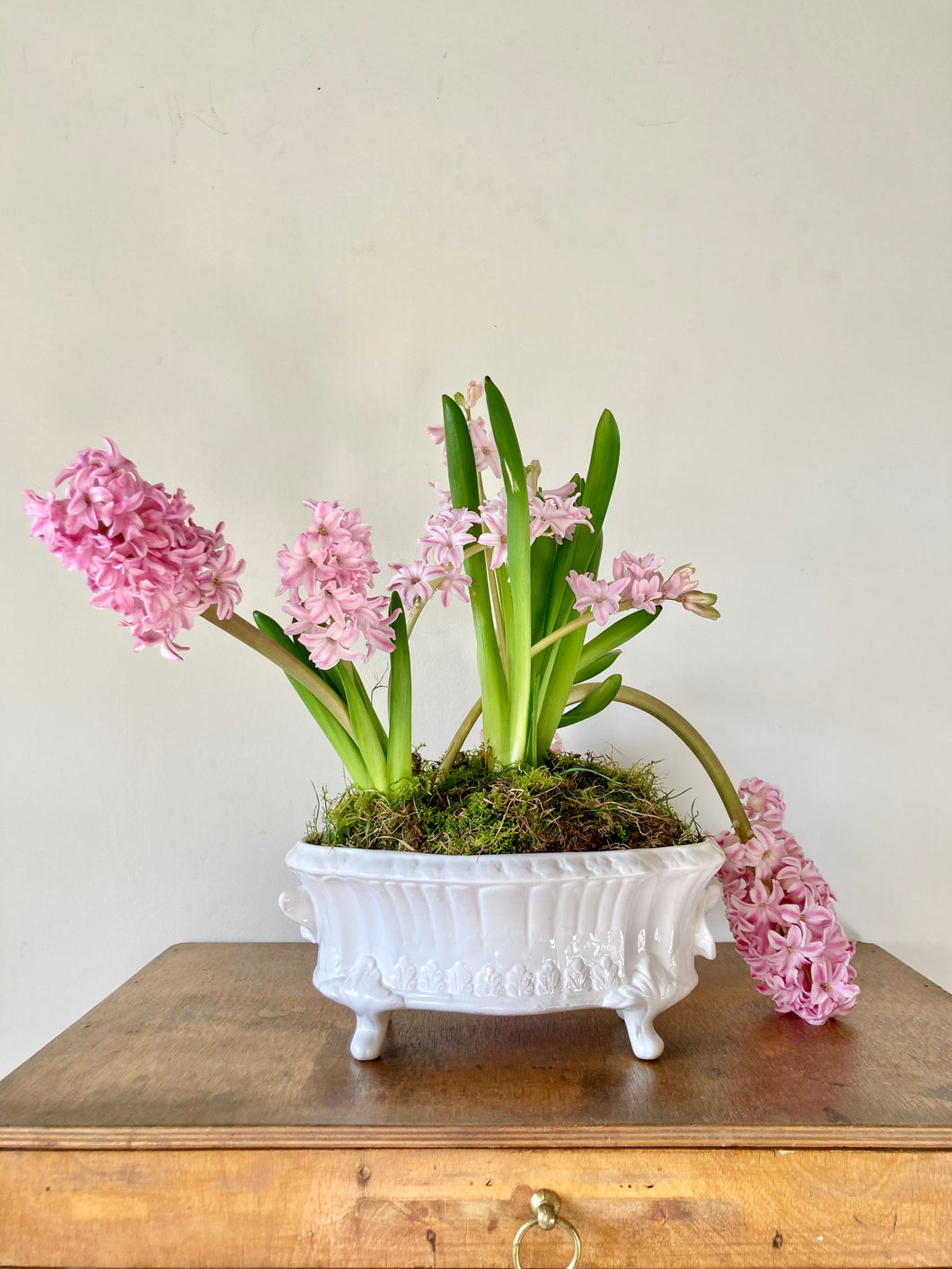 White ceramic Italian planter or mantle vase