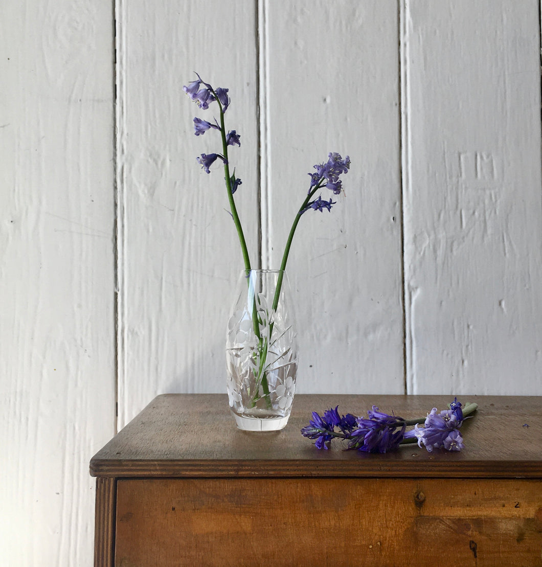 Small cut crystal bud vase