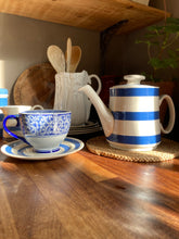 Load image into Gallery viewer, Chef Cordon Bleu Ironstone blue and white stripe tea or coffee pot
