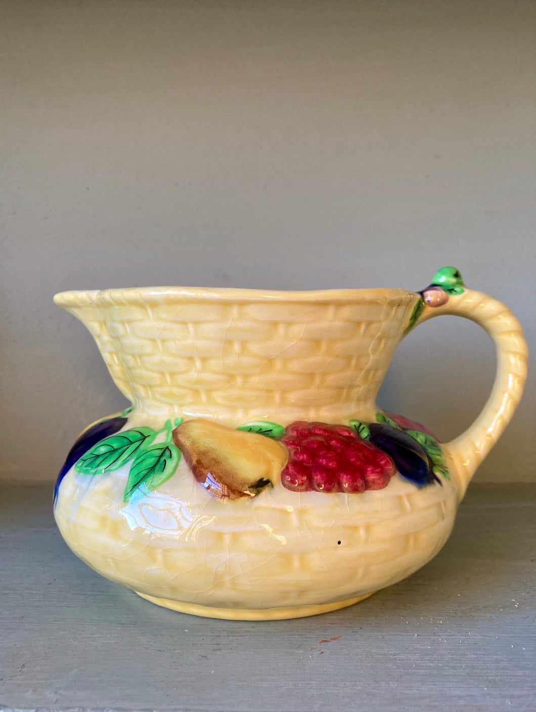 Carlton Ware pale yellow fruity jug