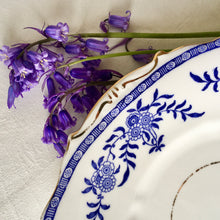 Load image into Gallery viewer, English china blue and white sandwich or cake plate
